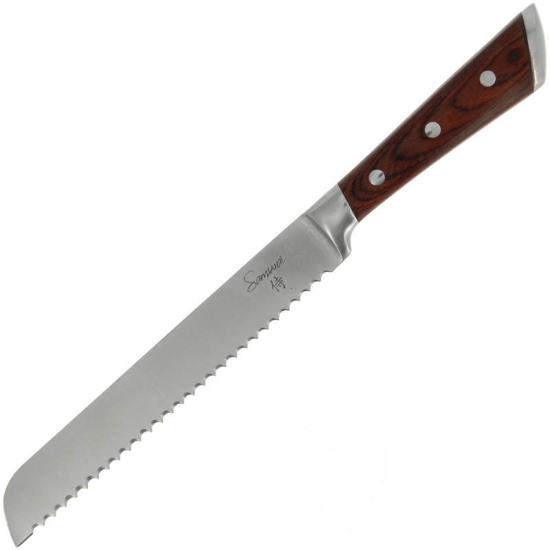 Samurai Kitchen Knife Collection Bread Knife Wood Handle